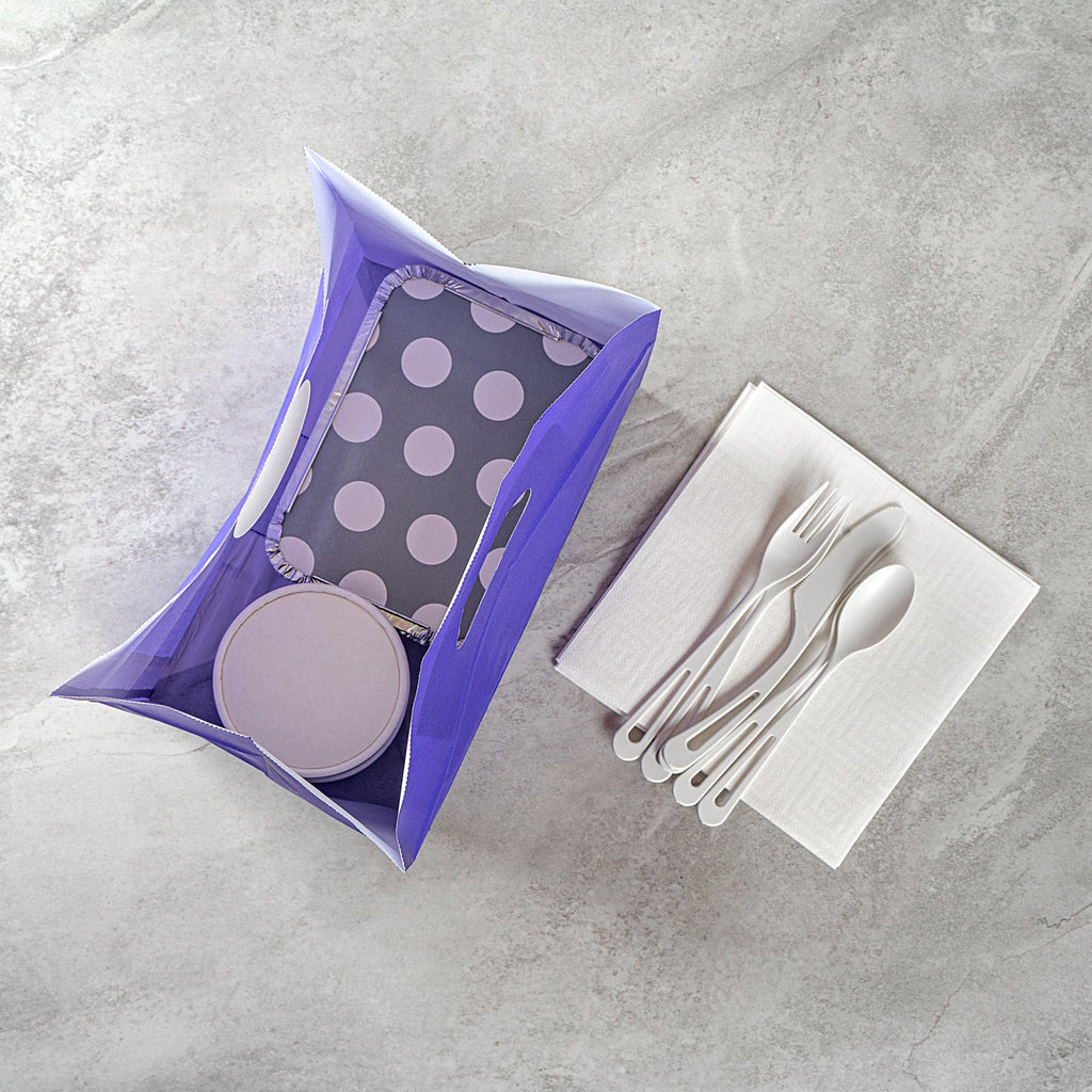 Bag Tek Rectangle Purple Paper Take Out Bag - with Handles - 11" x 7" x 11" - 100 count box