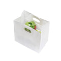Bag Tek Rectangle White Paper Take Out Bag - with Handles - 11" x 7" x 11" - 100 count box
