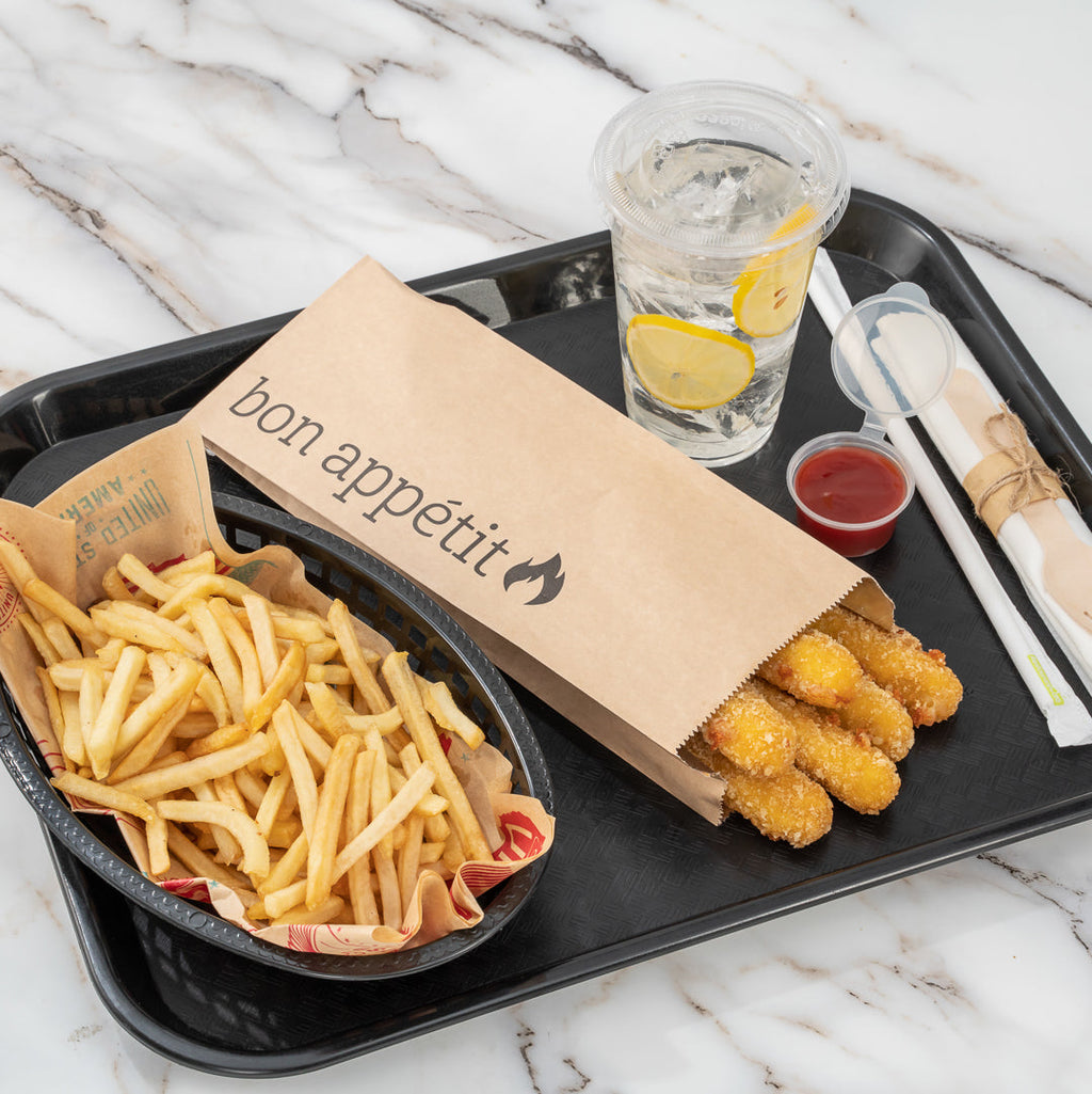 Bag Tek Kraft Paper Printed Foil Bag - Pint Size, Bon Appetit - 4 1/2" x 2" x 11 1/2" - 100 count box