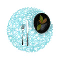 Spinweave Round Sky Blue Paper Handmade Placemat - Semi-Disposable - 15" x 15" - 6 count box