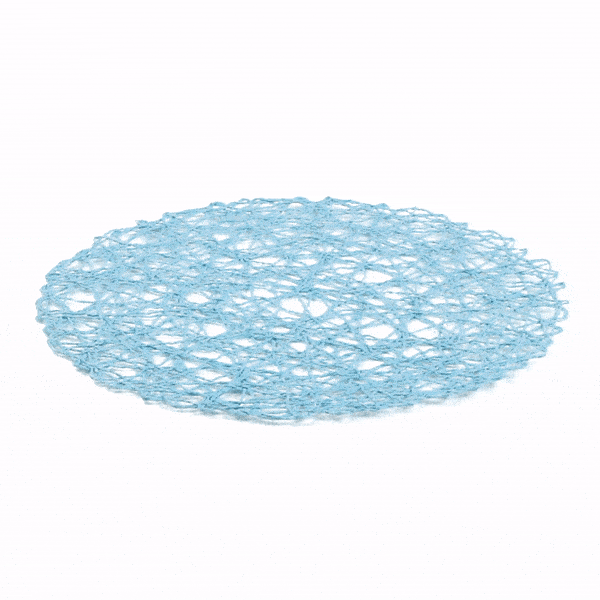 Spinweave Round Sky Blue Paper Handmade Placemat - Semi-Disposable - 15" x 15" - 6 count box
