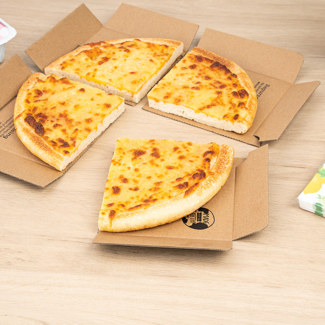 Eco Pie Kraft and Black Paper Corrugated Pizza Box - Repurpose for Plates - 10 3/4" x 10 3/4" x 1 3/4" - 50 count box