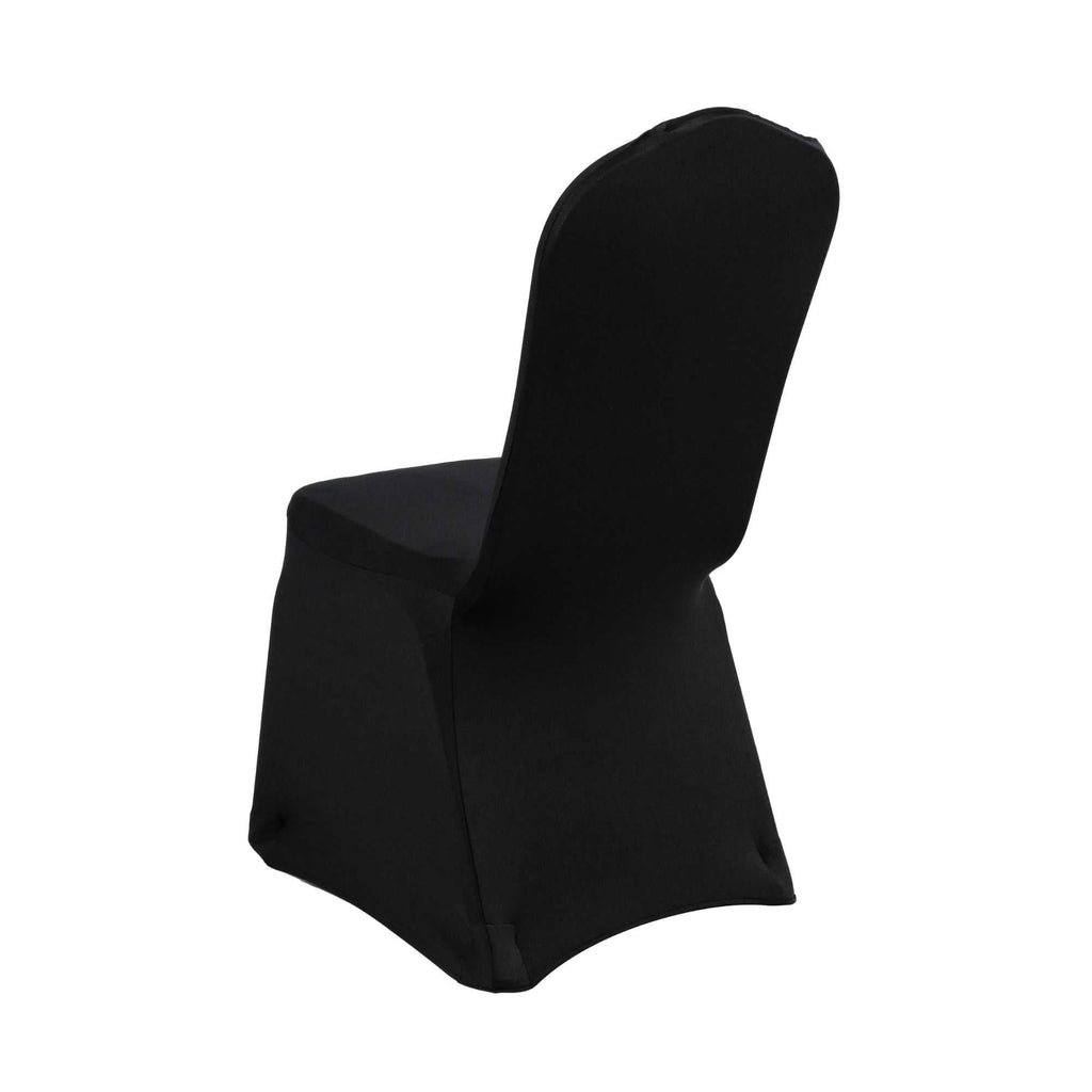 Table Tek Black Spandex Banquet Chair Cover - Universal, Stretch - 1 count box