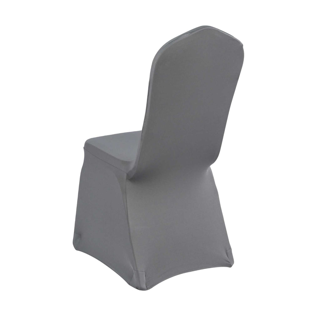 Table Tek Gray Spandex Banquet Chair Cover - Universal, Stretch - 1 count box