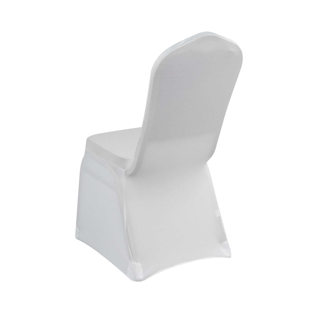Table Tek White Spandex Banquet Chair Cover - Universal, Stretch - 10 count box