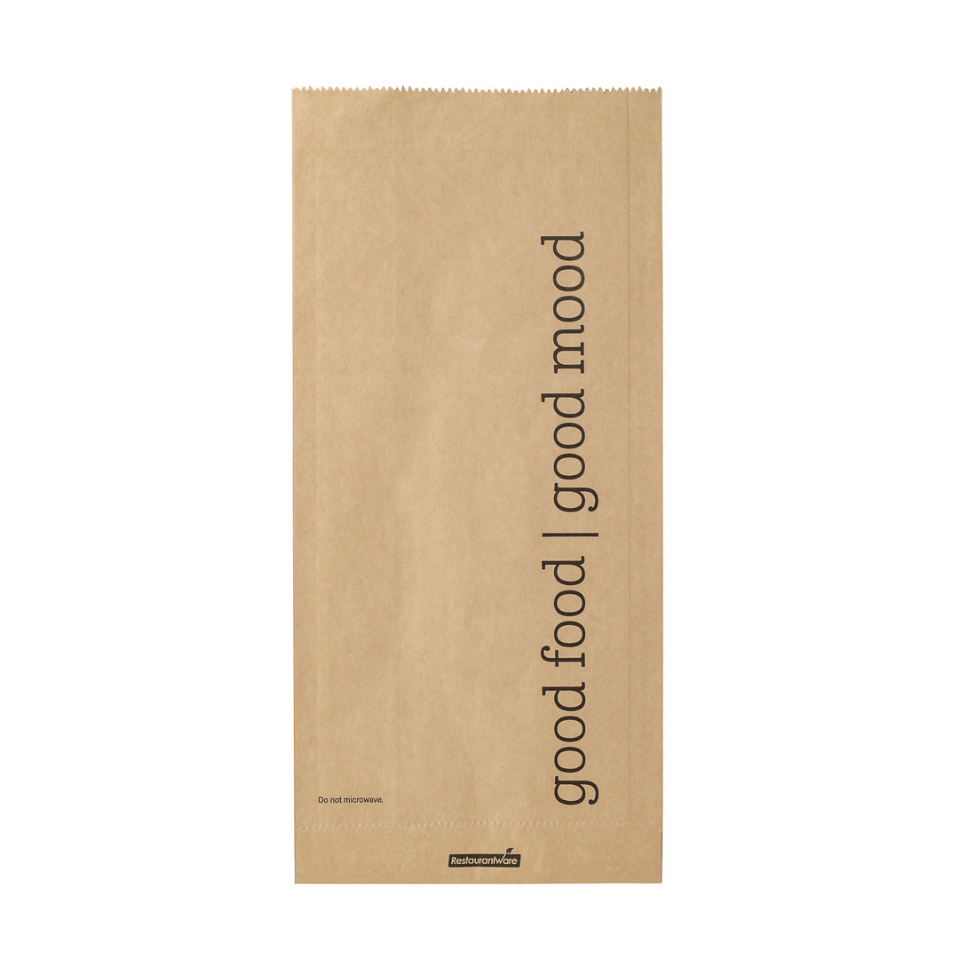 Bag Tek Kraft Paper Printed Foil Bag - Qt. Size, Bon Appetit - 5 1/2" x 3 1/4" x 12" - 100 count box