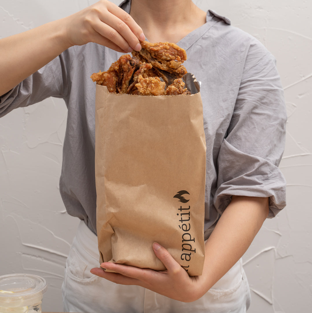 Bag Tek Kraft Paper Printed Foil Bag - 1/2 Gallon, Bon Appetit - 6 1/2" x 4 1/4" x 14 1/2" - 100 count box
