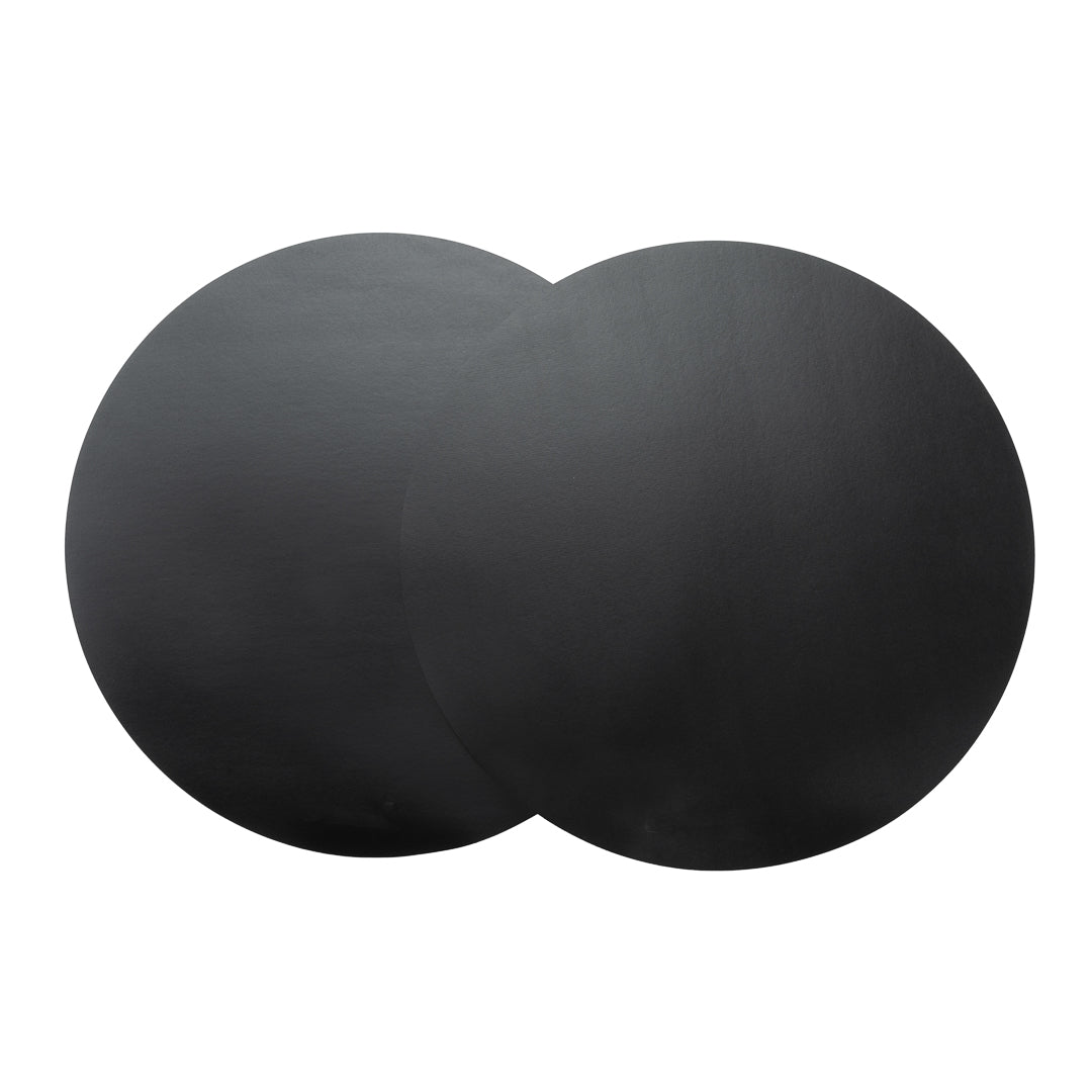 Chef 101 Round Black Vinyl Placemat - Embossed - 15" x 15" - 6 count box