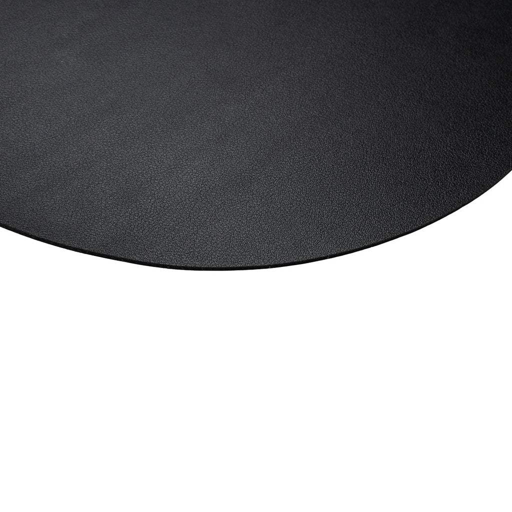 Chef 101 Oval Black Vinyl Placemat - Embossed - 17 3/4" x 12" - 6 count box