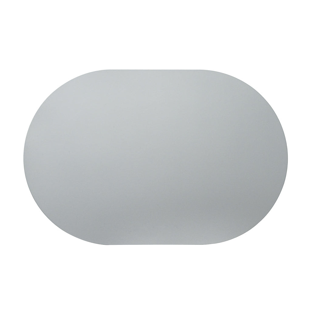 Chef 101 Oval Gray Vinyl Placemat - Embossed - 17 3/4" x 12" - 6 count box