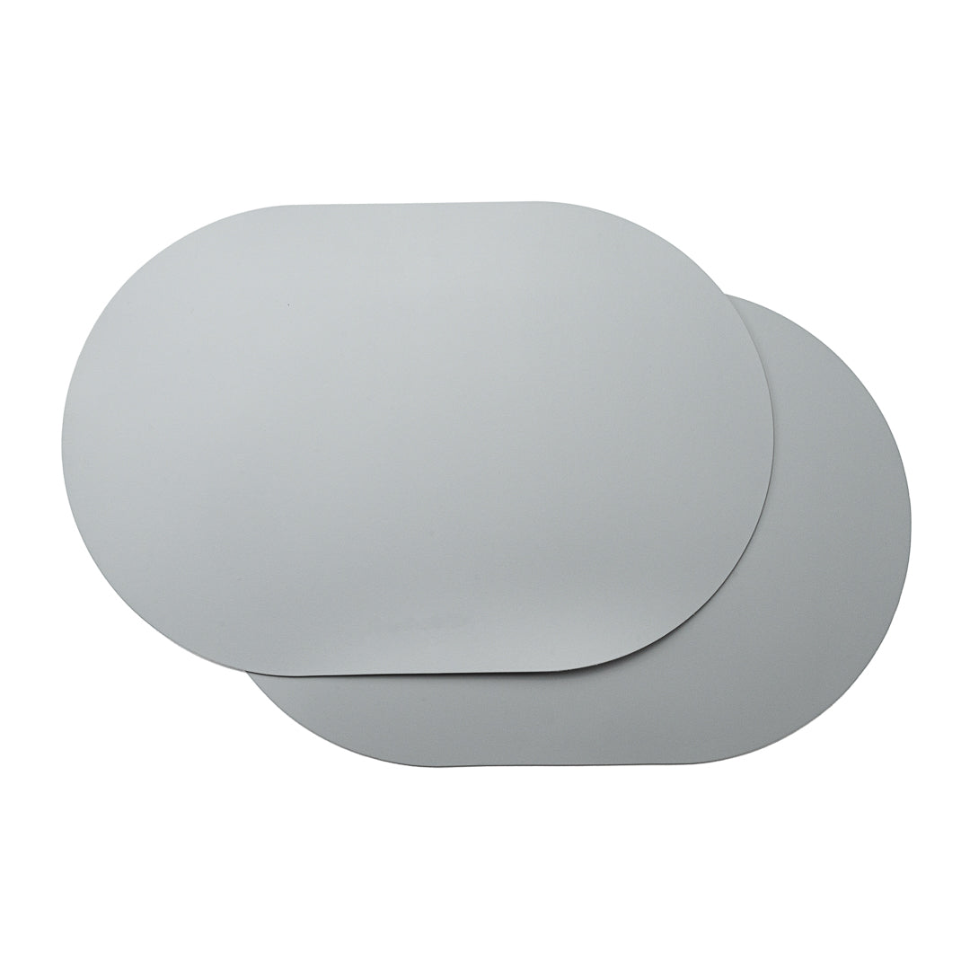 Chef 101 Oval Gray Vinyl Placemat - Embossed - 17 3/4" x 12" - 6 count box