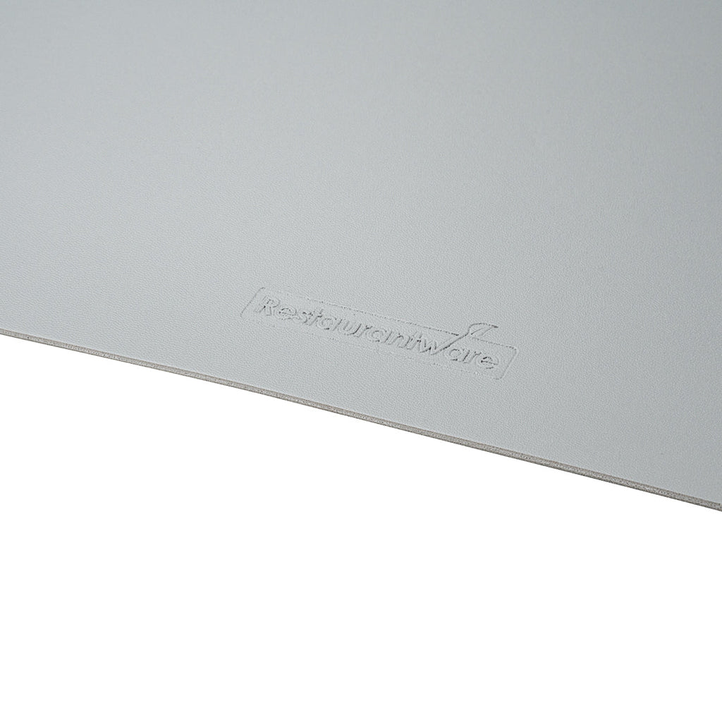 Chef 101 Oval Gray Vinyl Placemat - Embossed - 17 3/4" x 12" - 6 count box