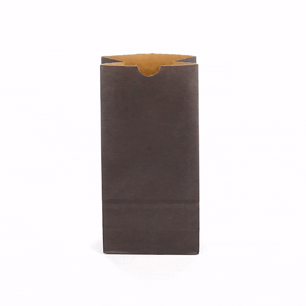 Bag Tek Black Paper Bag - 2 lb - 4 1/4" x 2 1/4" x 8 1/2" - 100 count box