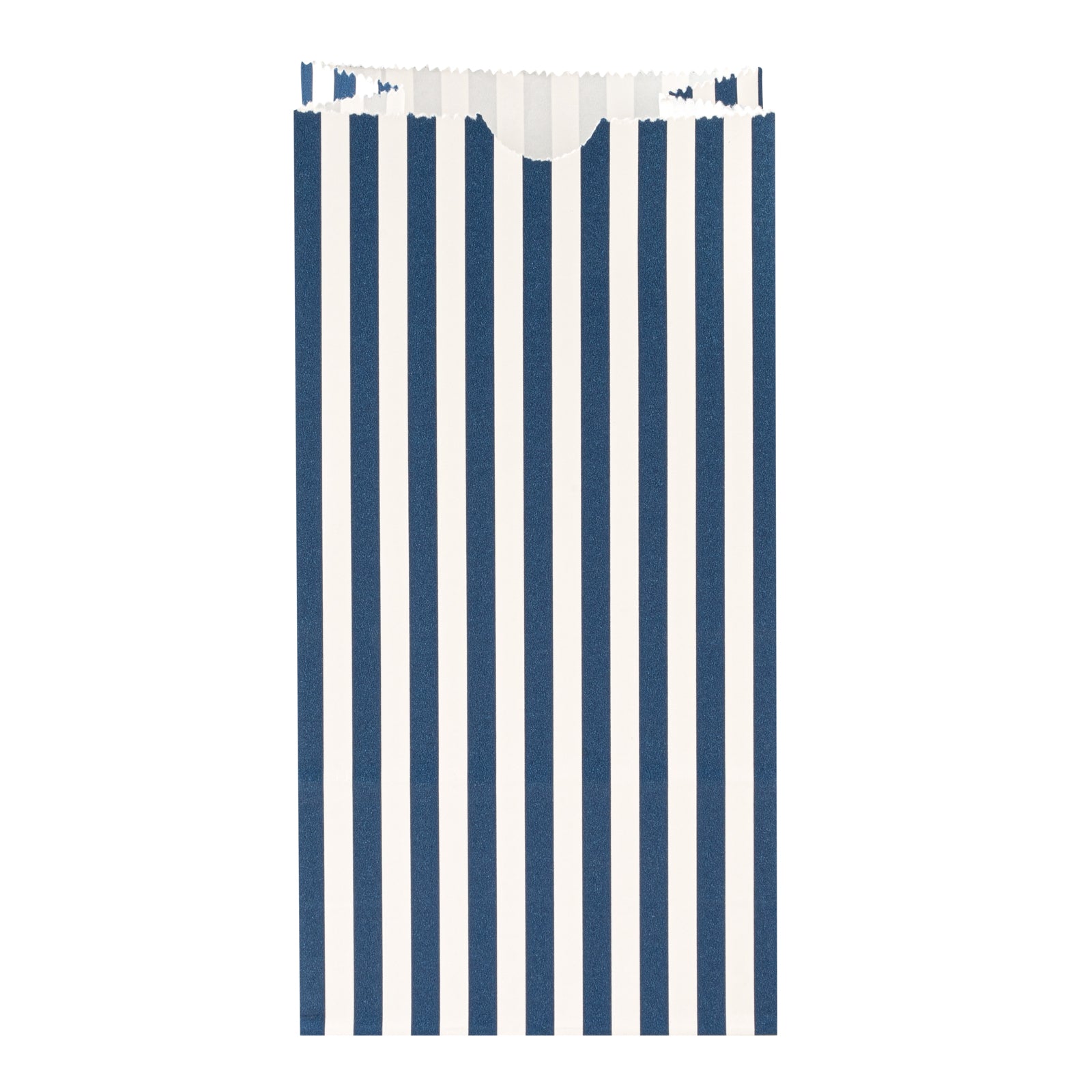 Bag Tek Blue and White Stripe Paper Bag - 2 lb - 4 1/4" x 2 1/4" x 8 1/2" - 100 count box