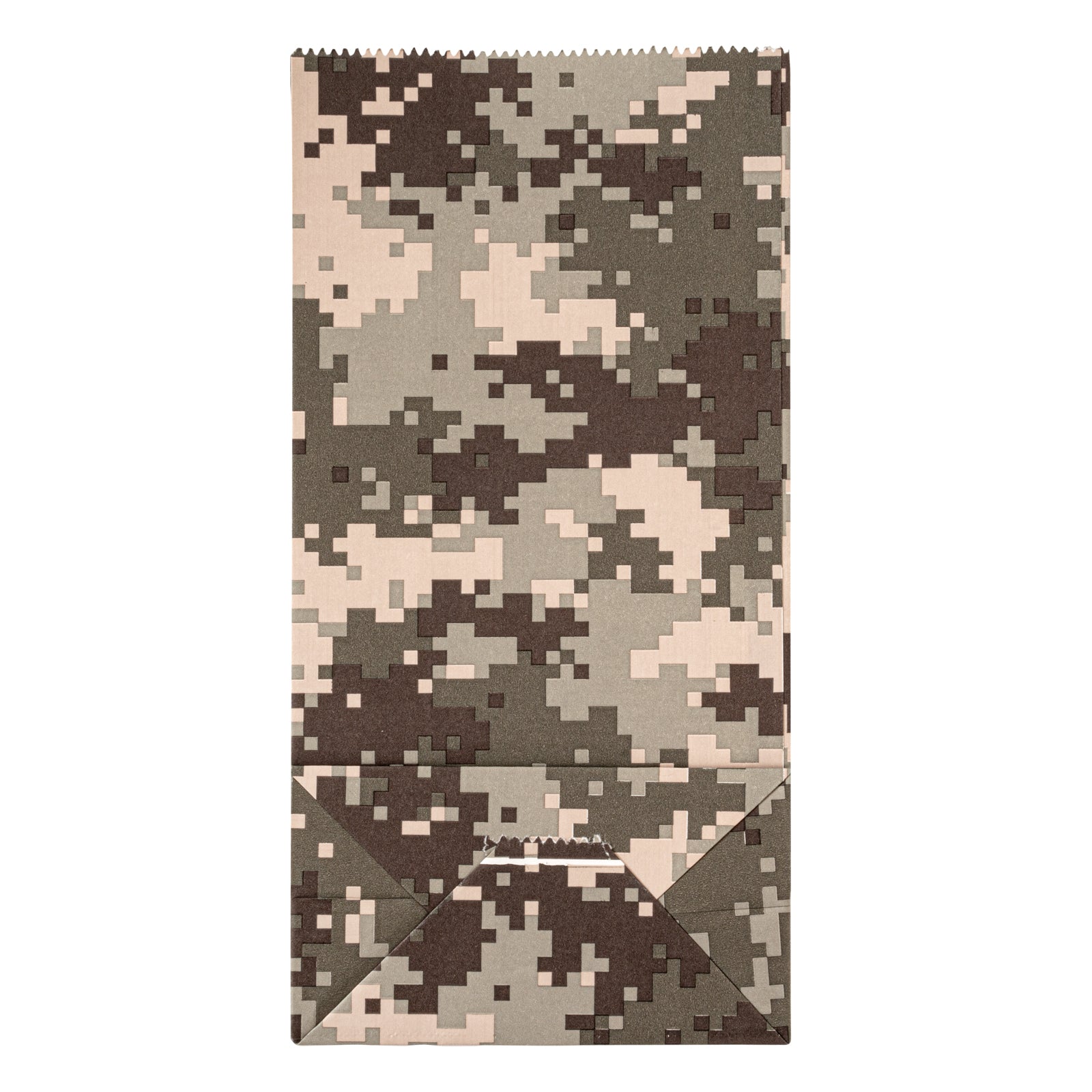 Bag Tek Camouflage Paper Bag - 2 lb - 4 1/4" x 2 1/4" x 8 1/2" - 100 count box