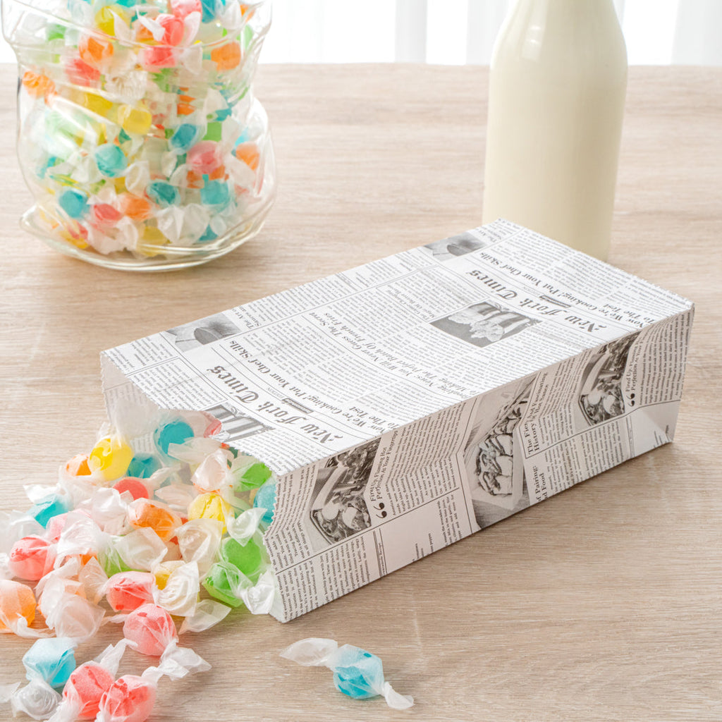 Bag Tek Newsprint Paper Bag - 2 lb - 4 1/4" x 2 1/4" x 8 1/2" - 100 count box