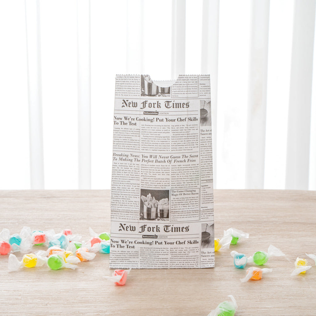Bag Tek Newsprint Paper Bag - 2 lb - 4 1/4" x 2 1/4" x 8 1/2" - 100 count box