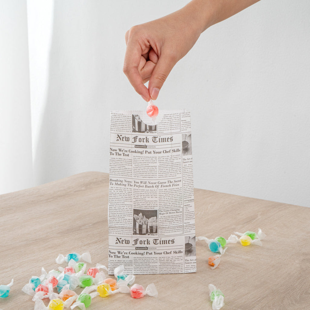 Bag Tek Newsprint Paper Bag - 2 lb - 4 1/4" x 2 1/4" x 8 1/2" - 100 count box
