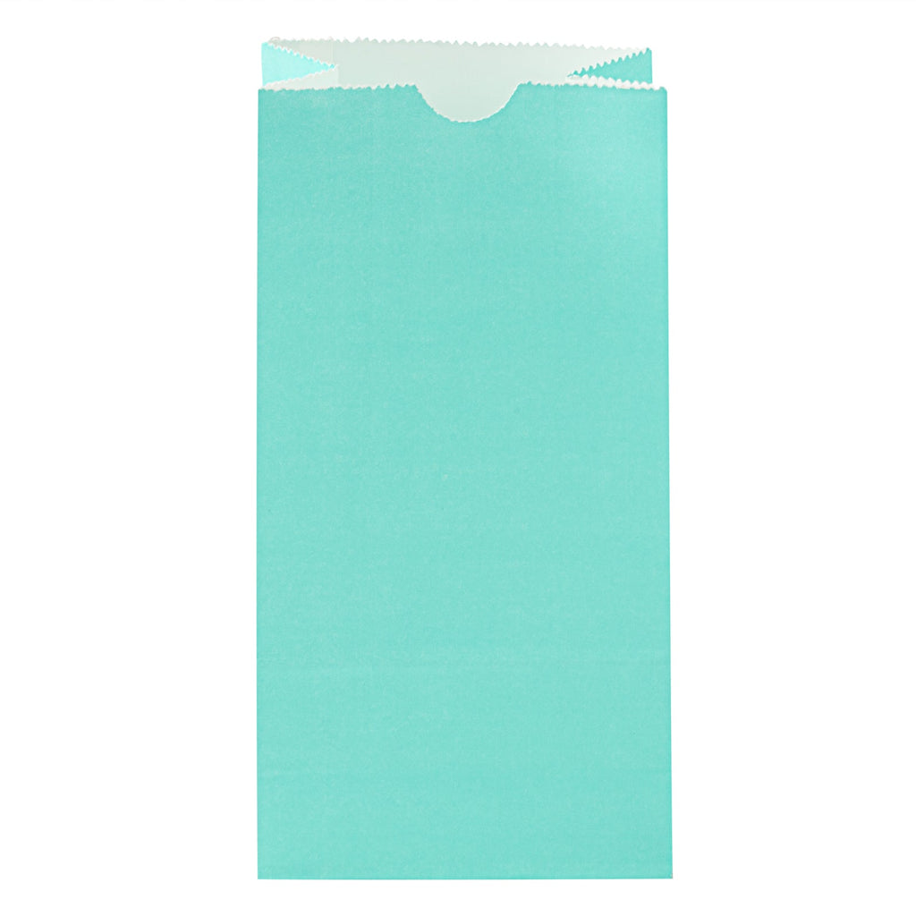 Bag Tek Turquoise Paper Bag - 2 lb - 4 1/4" x 2 1/4" x 8 1/2" - 100 count box