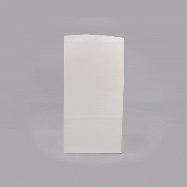 Bag Tek White Paper Bag - 2 lb - 4 1/4" x 2 1/4" x 8 1/2" - 100 count box