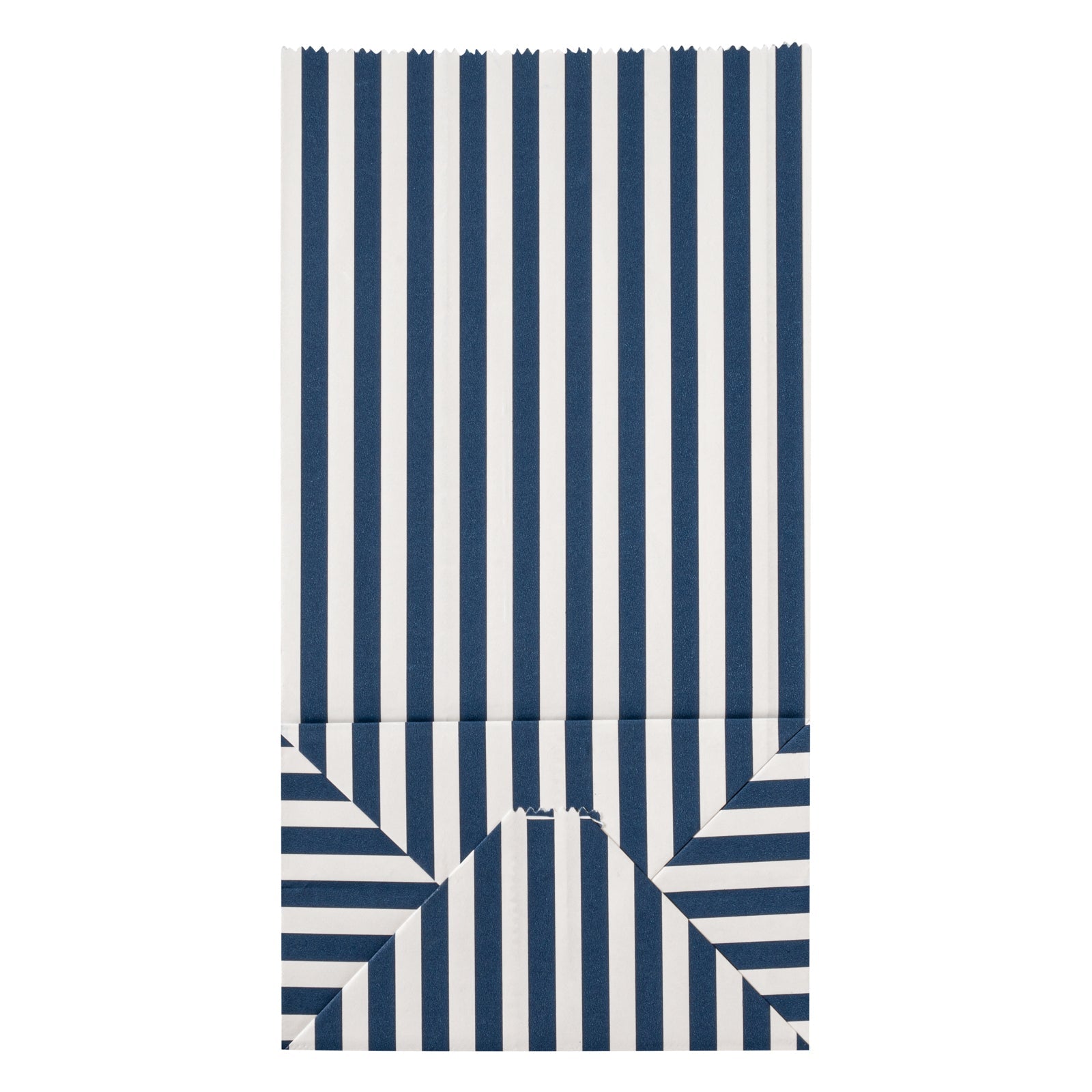 Bag Tek Blue and White Stripe Paper Bag - 4 lb - 5" x 3 1/4" x 9 1/2" - 100 count box