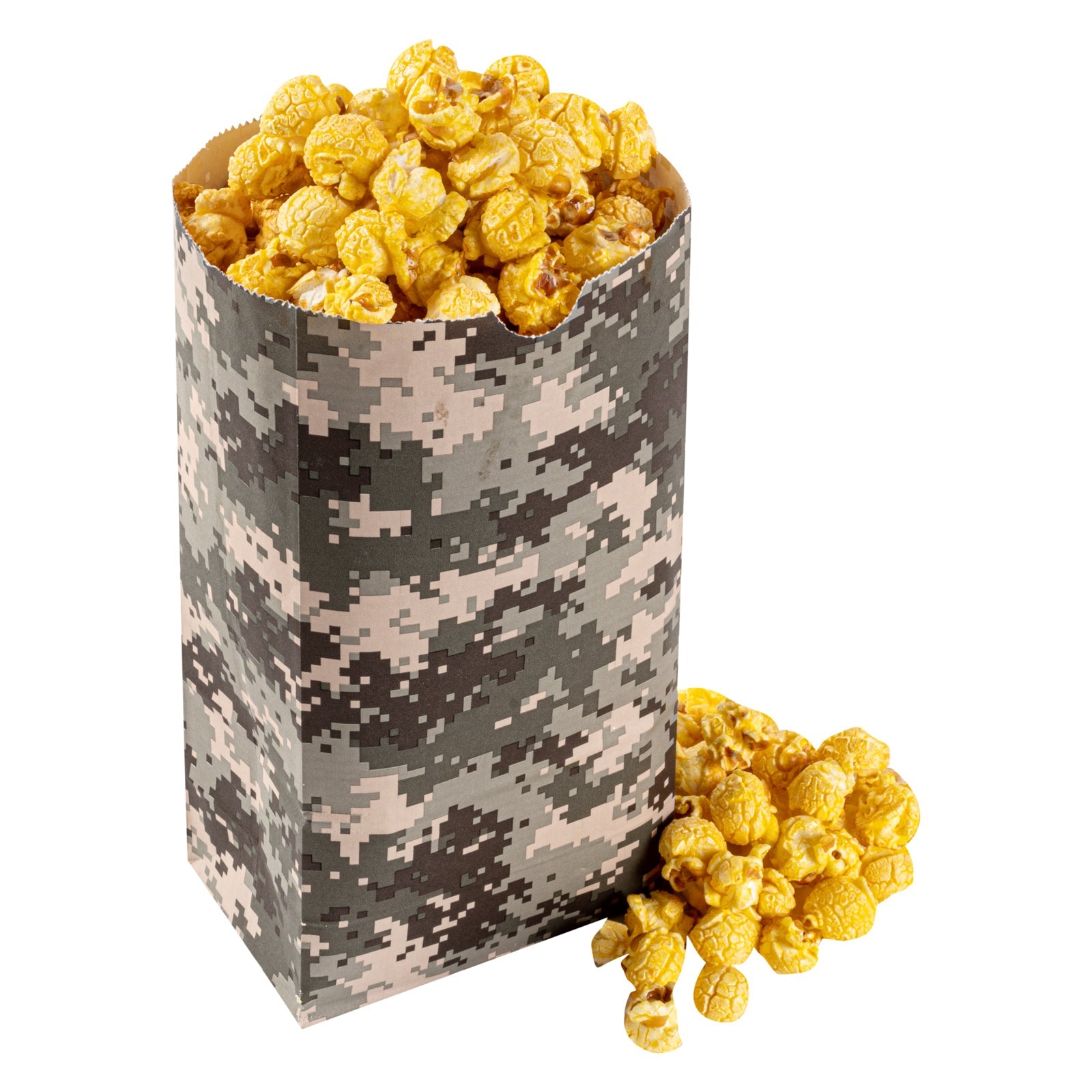 Bag Tek Camouflage Paper Bag - 4 lb - 5" x 3 1/4" x 9 1/2" - 100 count box