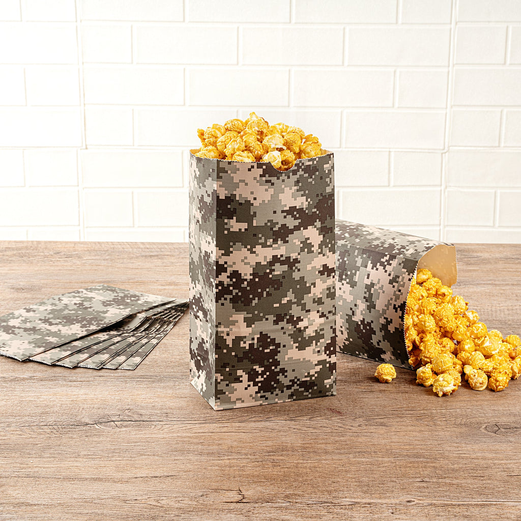 Bag Tek Camouflage Paper Bag - 4 lb - 5" x 3 1/4" x 9 1/2" - 100 count box