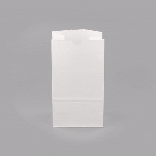Bag Tek White Paper Bag - 4 lb - 5" x 3 1/4" x 9 1/2" - 100 count box