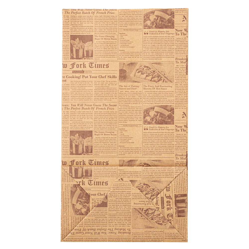 Bag Tek Kraft Newsprint Paper Bag - 6 lb - 6" x 3 1/2" x 10 3/4" - 100 count box