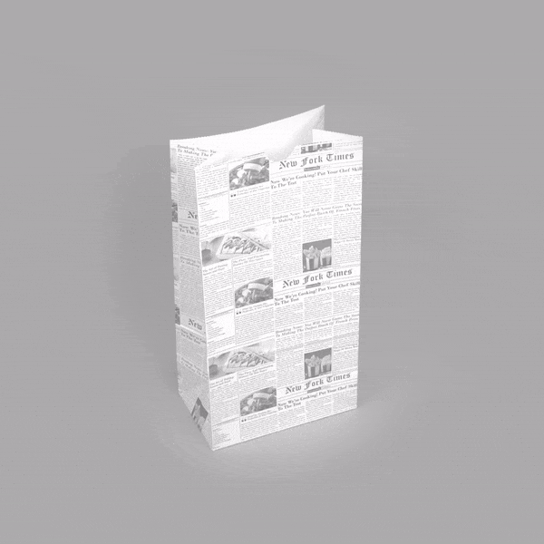 Bag Tek Newsprint Paper Bag - 6 lb - 6" x 3 1/2" x 10 3/4" - 100 count box