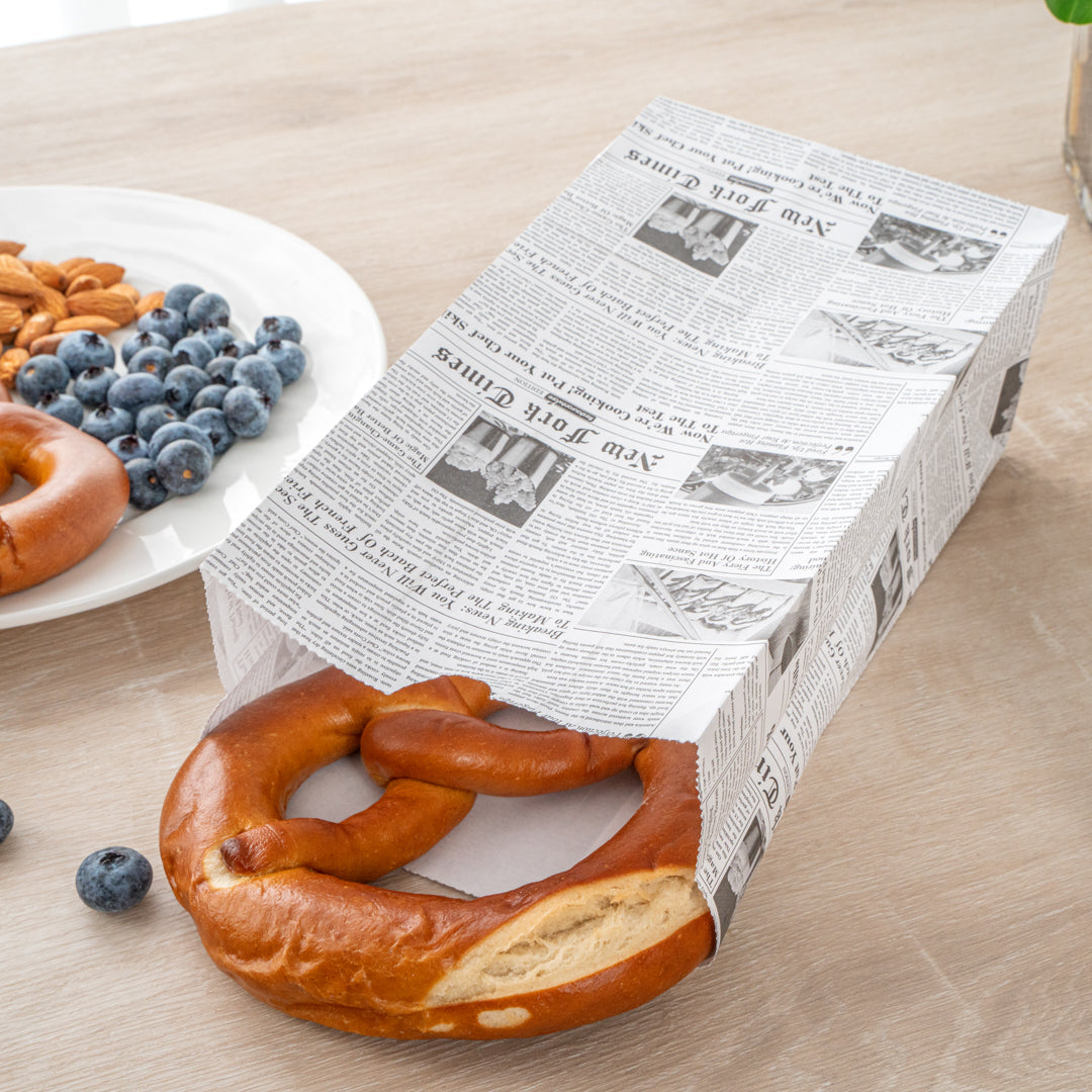 Bag Tek Newsprint Paper Bag - 6 lb - 6" x 3 1/2" x 10 3/4" - 100 count box