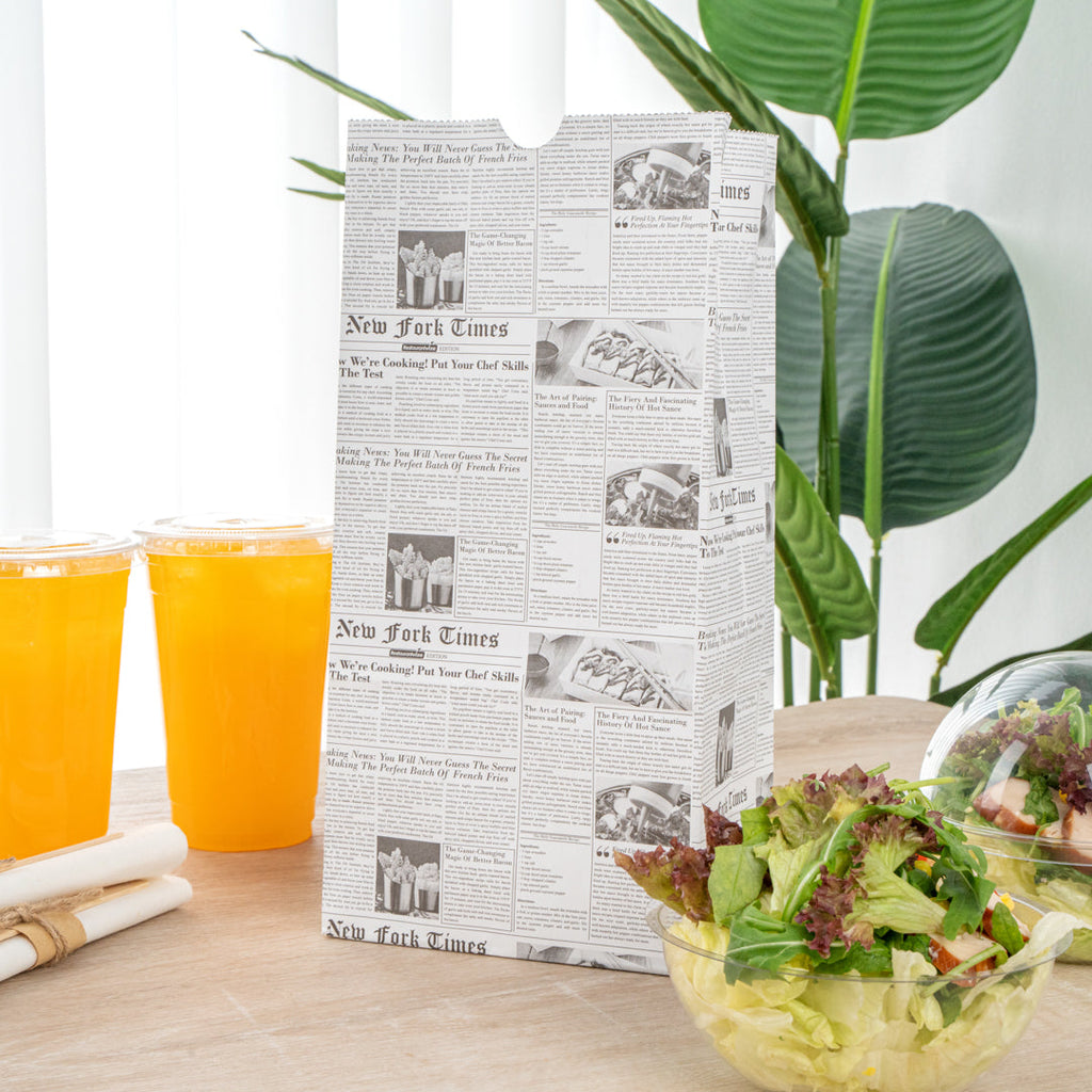 Bag Tek Newsprint Paper Bag - 8 lb - 6" x 4" x 11 3/4" - 100 count box
