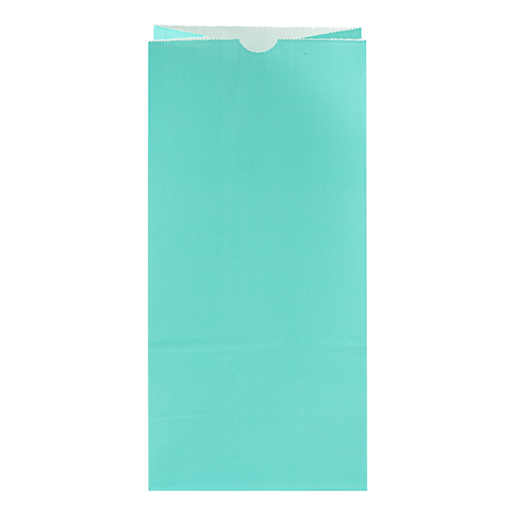 Bag Tek Turquoise Paper Bag - 8 lb - 6" x 4" x 11 3/4" - 100 count box