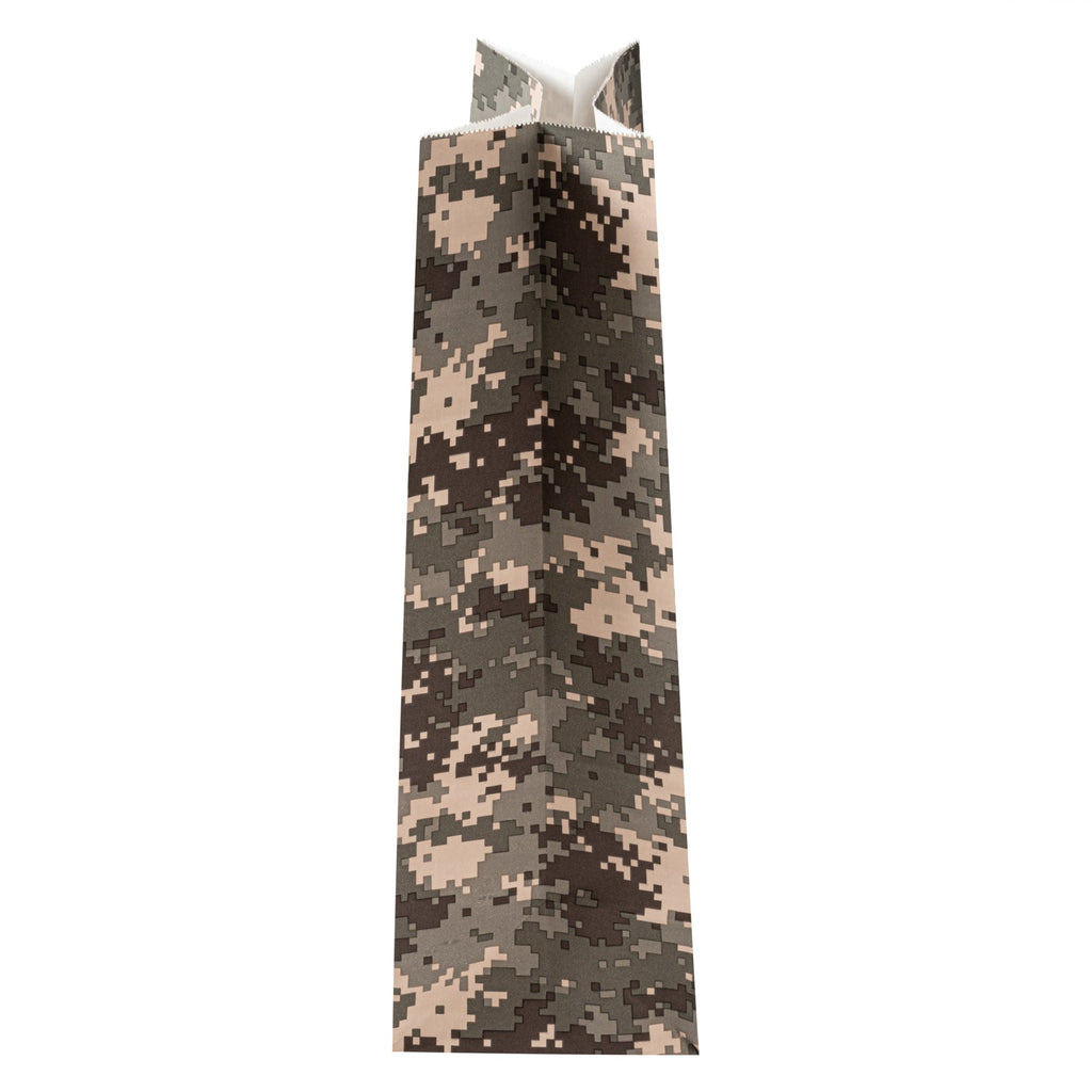 Bag Tek Camouflage Paper Bag - 12 lb - 7" x 4 1/4" x 12 1/2" - 100 count box