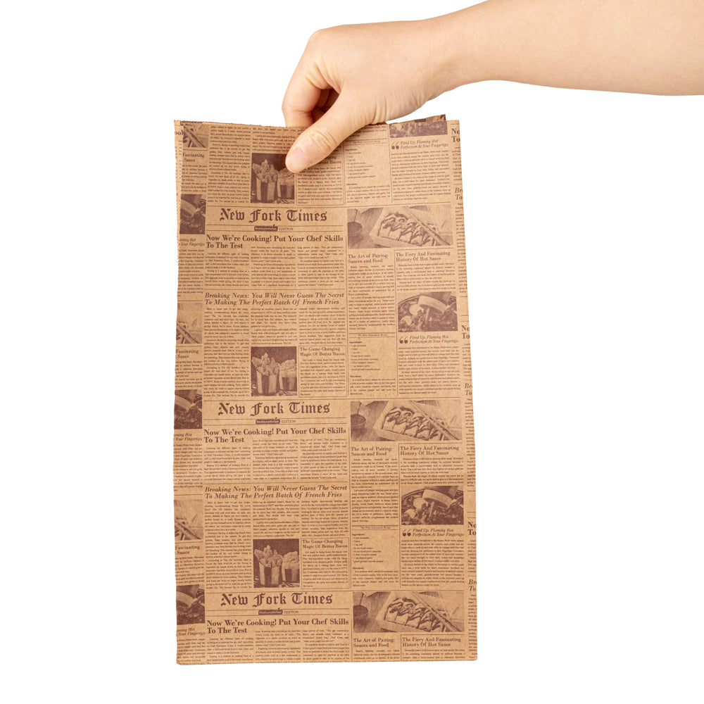 Bag Tek Kraft Newsprint Paper Bag - 12 lb - 7" x 4 1/4" x 12 1/2" - 100 count box