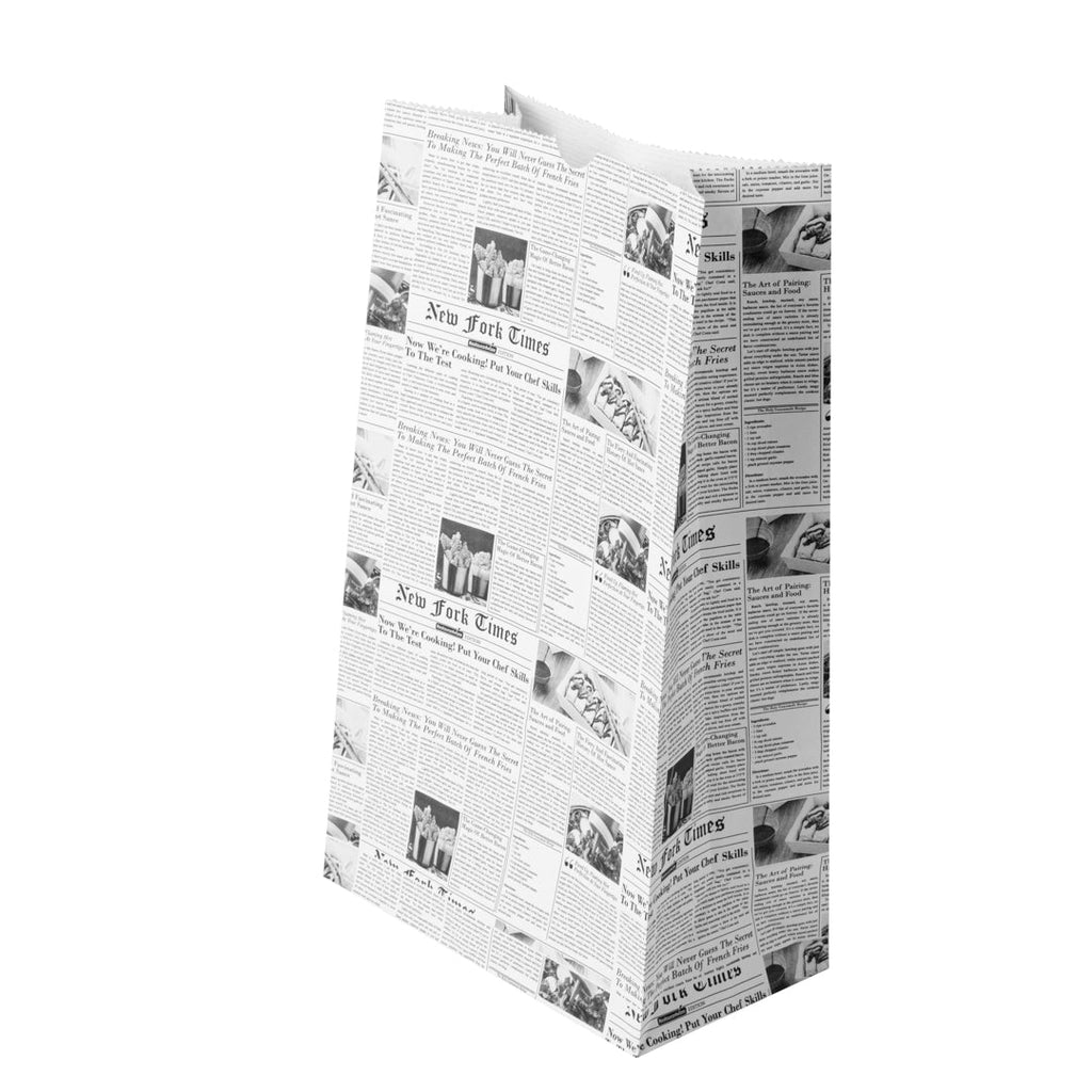 Bag Tek Newsprint Paper Bag - 12 lb - 7" x 4 1/4" x 12 1/2" - 100 count box