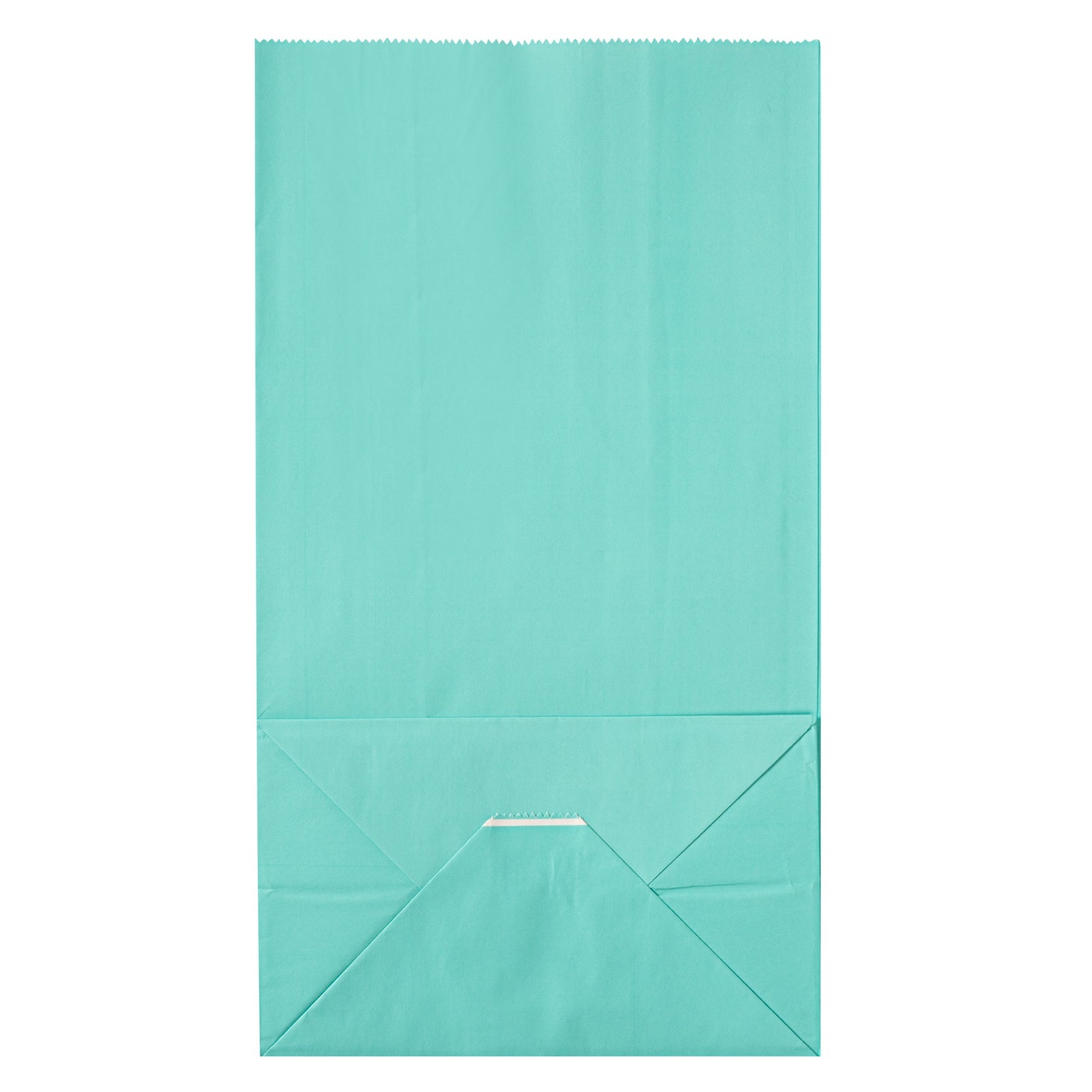 Bag Tek Turquoise Paper Bag - 12 lb - 7" x 4 1/4" x 12 1/2" - 100 count box