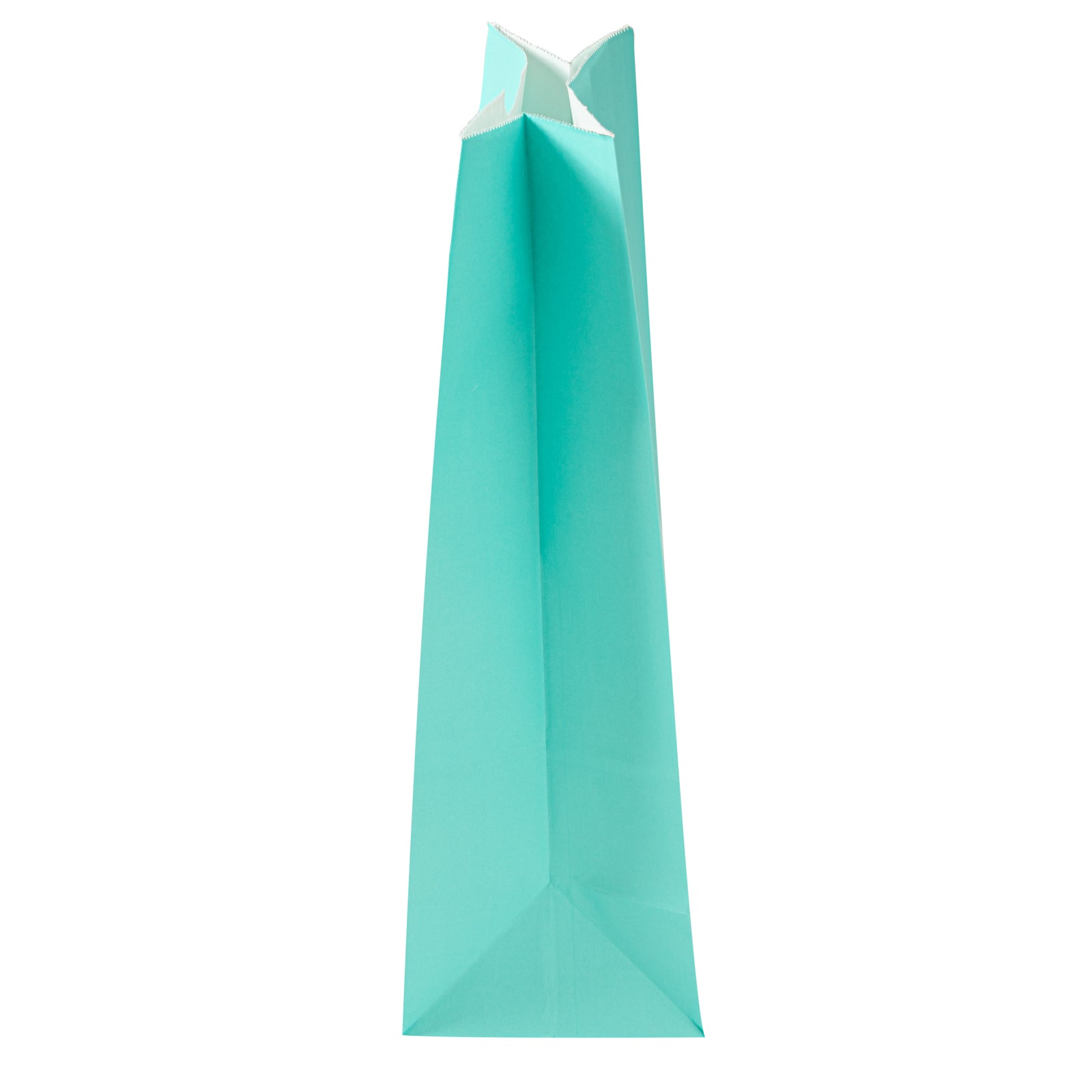 Bag Tek Turquoise Paper Bag - 12 lb - 7" x 4 1/4" x 12 1/2" - 100 count box