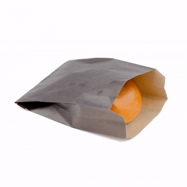Bag Tek Black Paper French Fry / Snack Bag - 4 1/4" x 1 1/2" x 6 1/4" - 100 count box