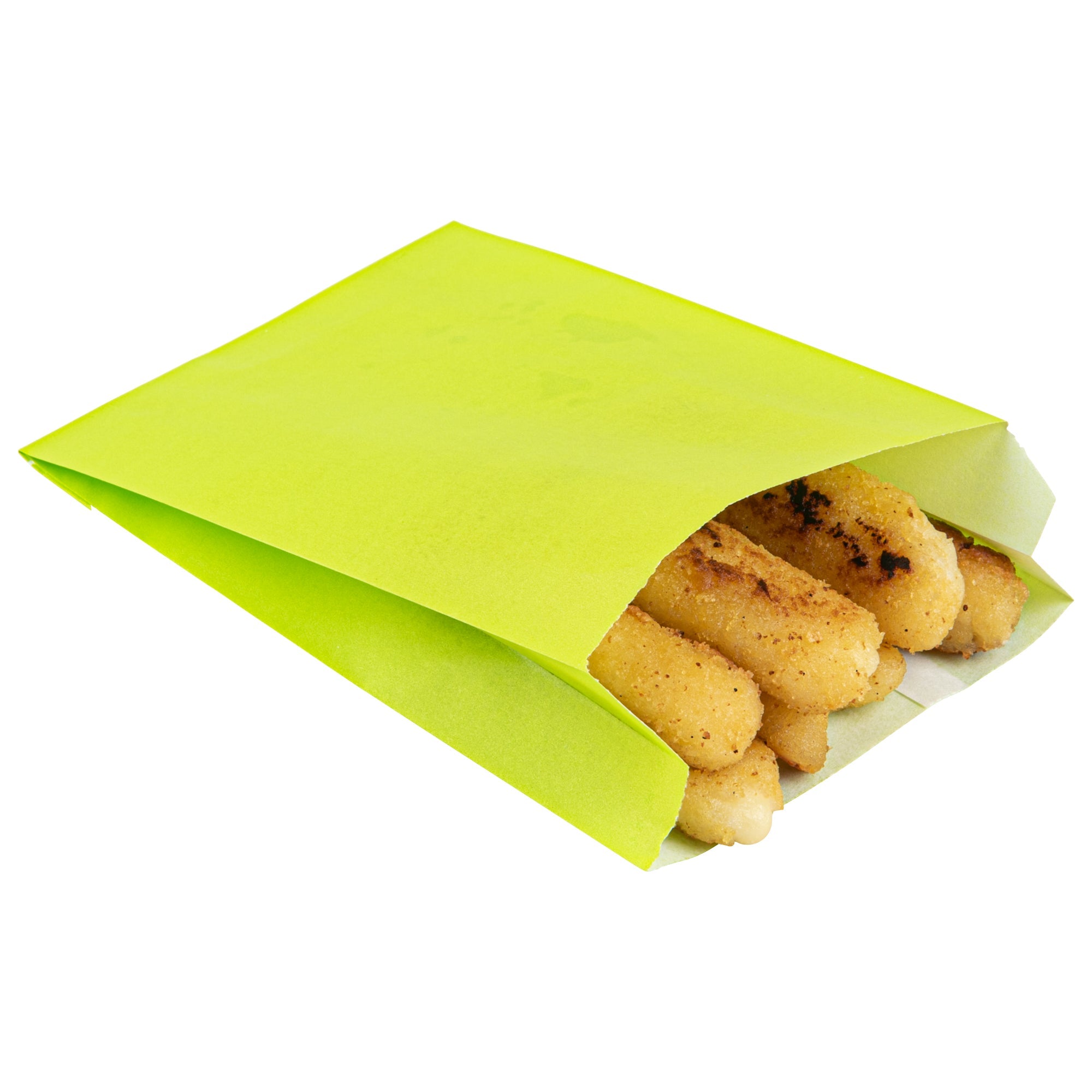 Bag Tek Eco Paper French Fry / Snack Bag - 4 1/4" x 1 1/2" x 6 1/4" - 100 count box