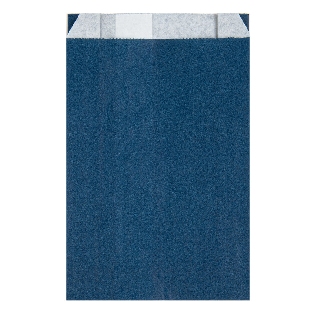 Bag Tek Midnight Blue Paper French Fry / Snack Bag - 4 1/4" x 1 1/2" x 6 1/4" - 100 count box
