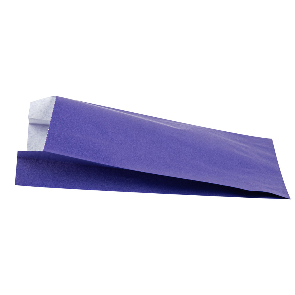 Bag Tek Purple Paper French Fry / Snack Bag - 4 1/4" x 1 1/2" x 6 1/4" - 100 count box
