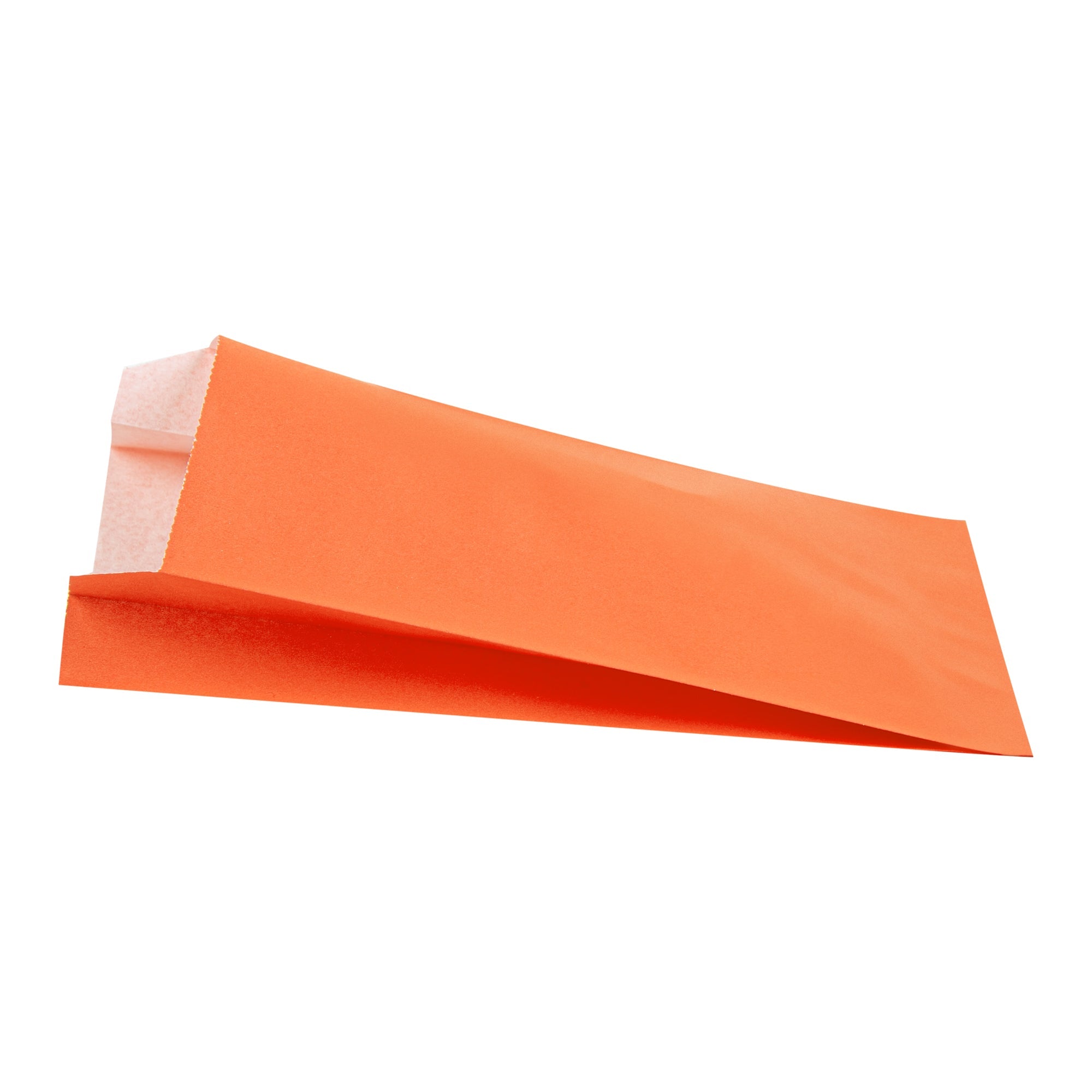 Bag Tek Tangerine Orange Paper French Fry / Snack Bag - 4 1/4" x 1 1/2" x 6 1/4" - 100 count box
