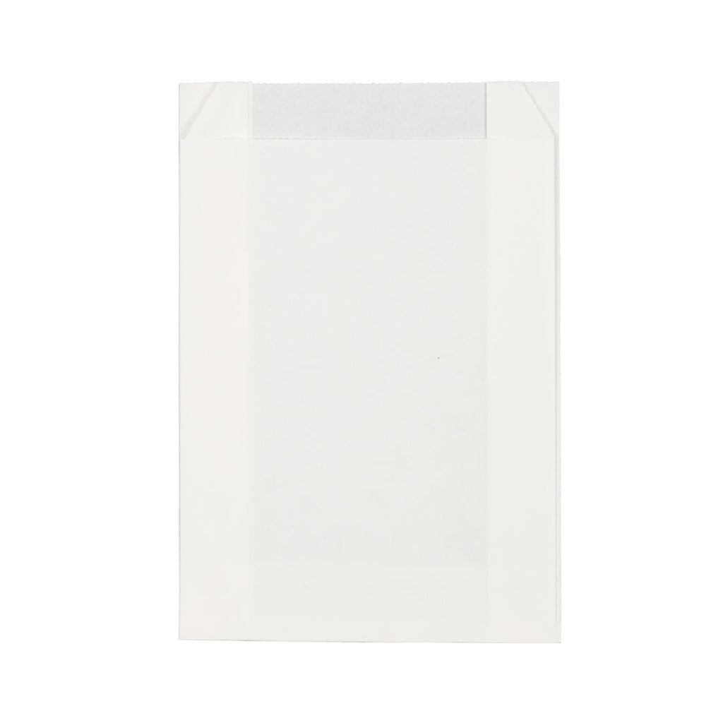 Bag Tek White Paper French Fry / Snack Bag - 4 1/4" x 1 1/2" x 6 1/4" - 100 count box