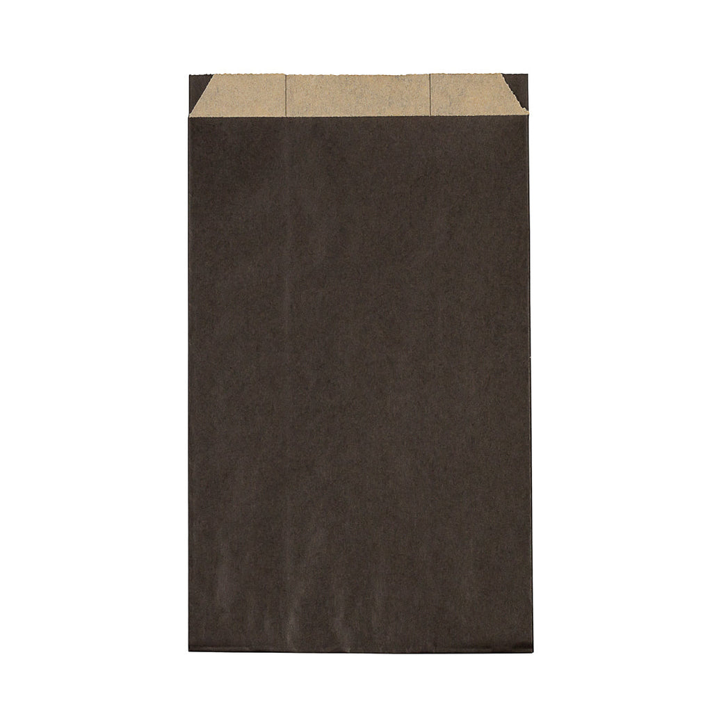 Bag Tek Black Paper French Fry / Snack Bag - 5" x 3" x 8 3/4" - 100 count box