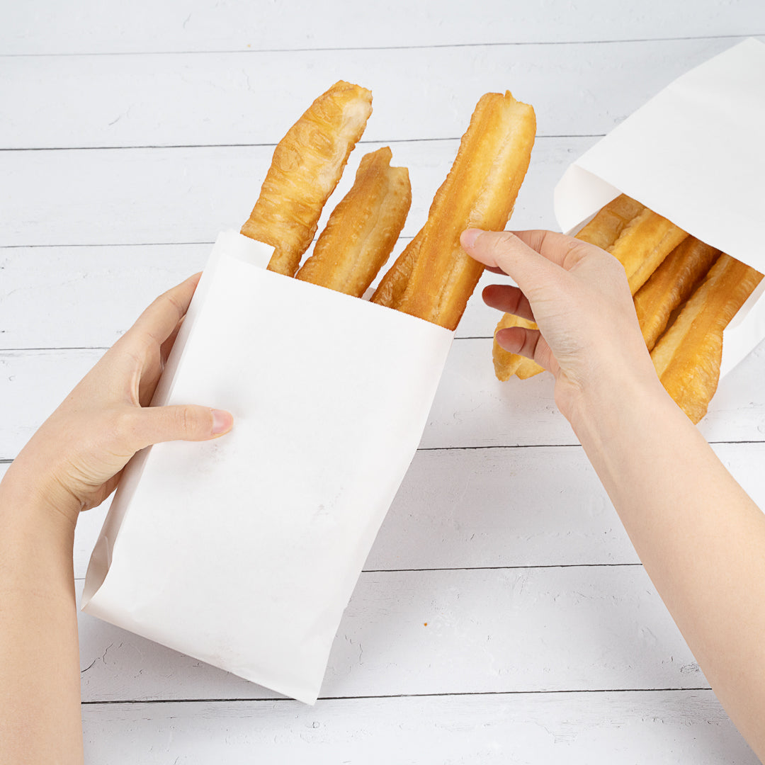 Bag Tek White Paper French Fry / Snack Bag - 5" x 3" x 8 3/4" - 100 count box