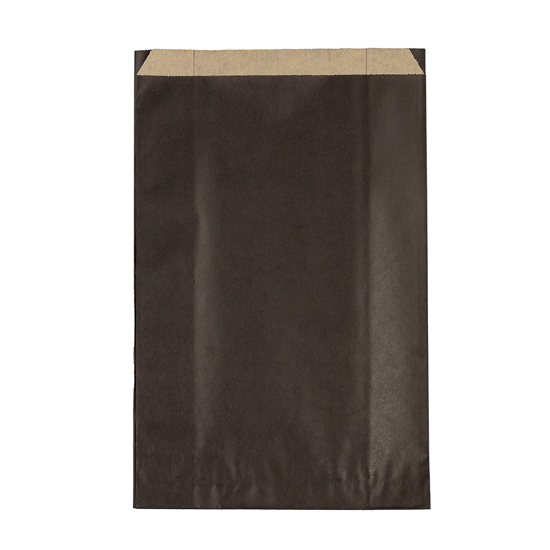 Bag Tek Black Paper French Fry / Snack Bag - 7" x 3" x 11" - 100 count box