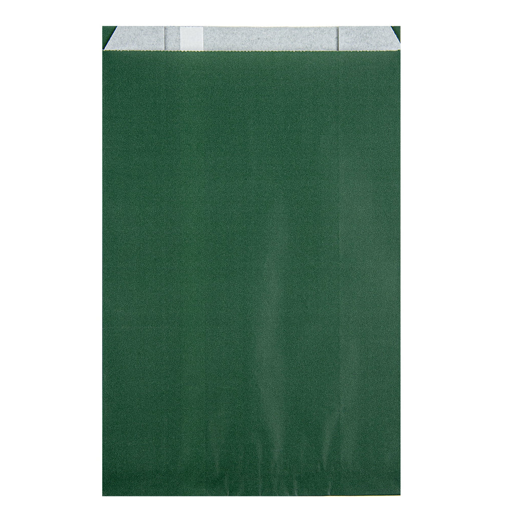 Bag Tek Forest Green Paper French Fry / Snack Bag - 7" x 3" x 11" - 100 count box