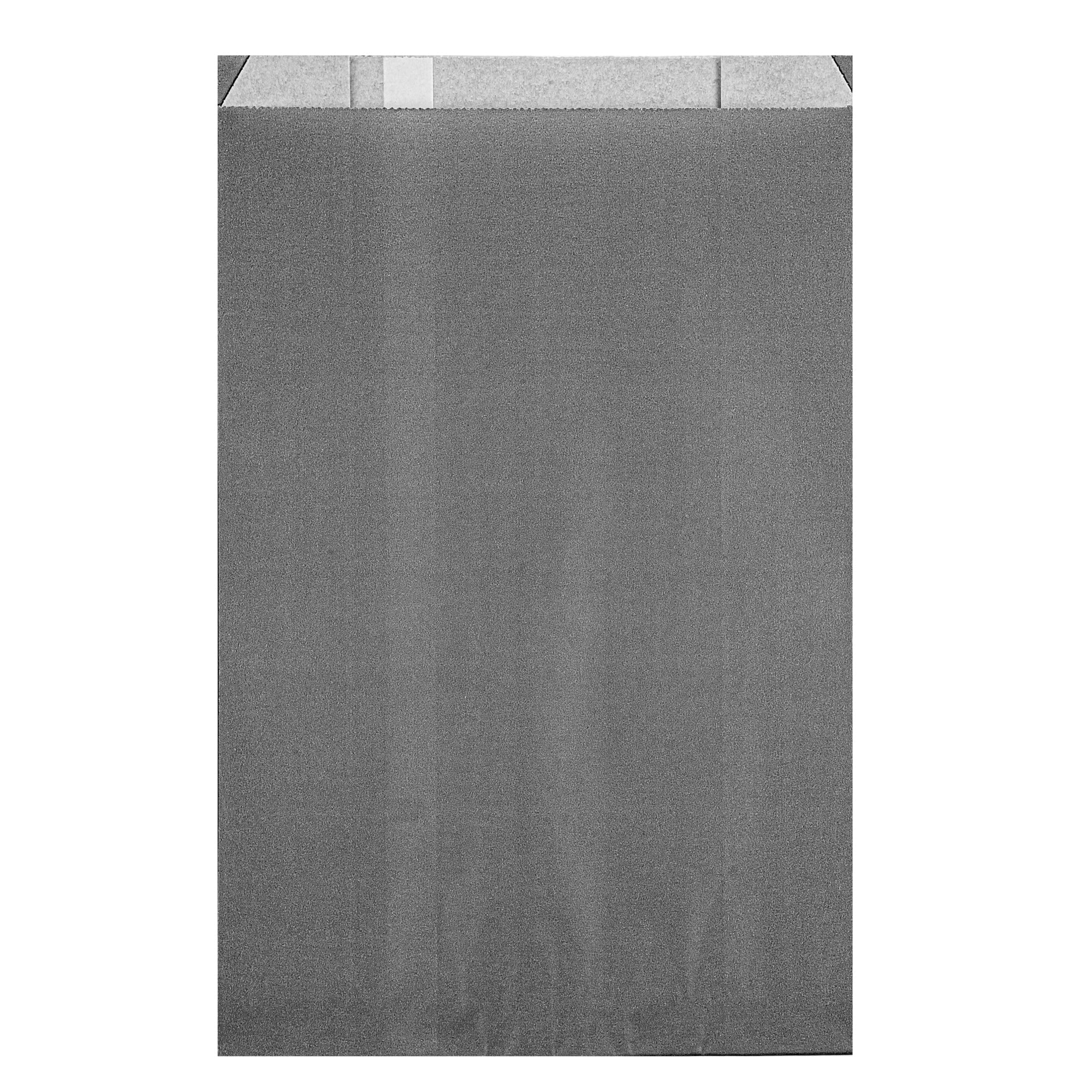Bag Tek Gray Paper French Fry / Snack Bag - 7" x 3" x 11" - 100 count box