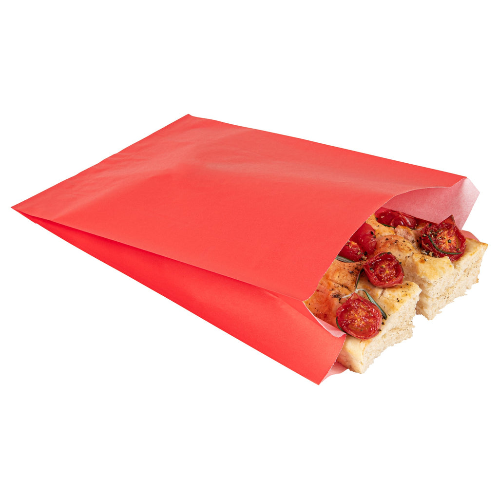 Bag Tek Red Paper French Fry / Snack Bag - 7" x 3" x 11" - 100 count box